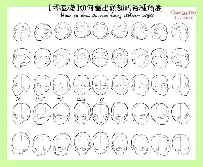 头的各种角度